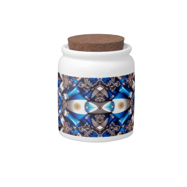 Candy Jar with Argentinian Colors Design (Front)