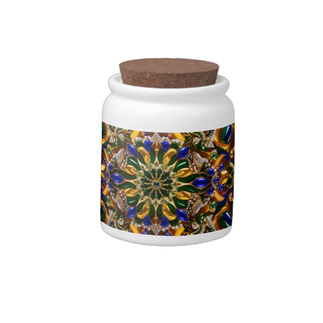 Candy Jar with Brazil Colors Design (Left)