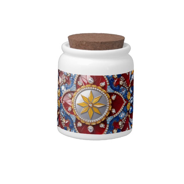 Candy Jar with Colombian Colors Design (Left)