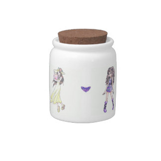 Candy Jar with fashion gals and butterfly
