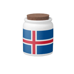 Candy Jar with flag of Iceland