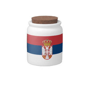 Candy Jar with flag of Serbia
