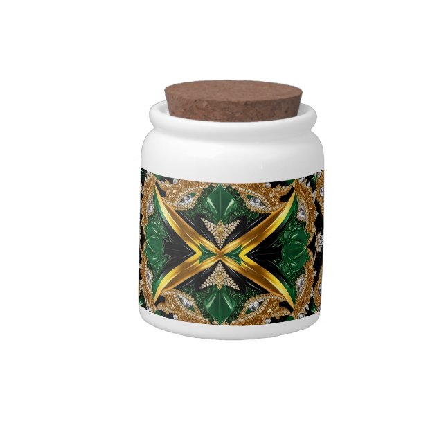 Candy Jar with Jamaiacan Colors Design (Left)