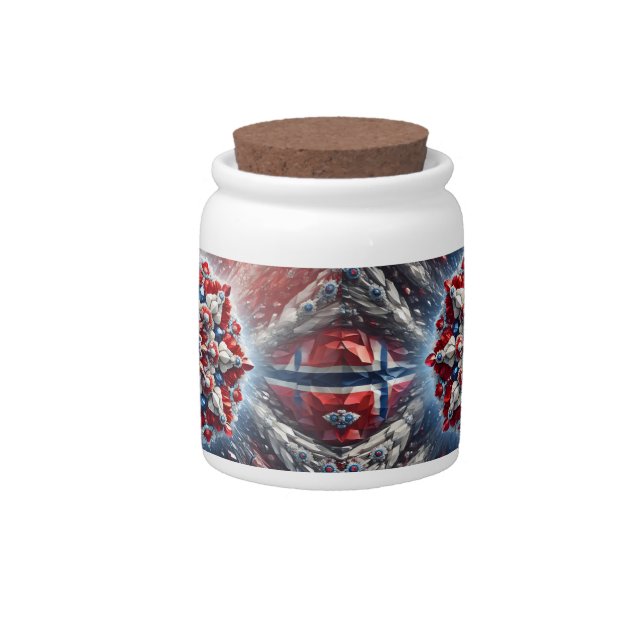 Candy Jar with Norwegian Colors Design (Front)