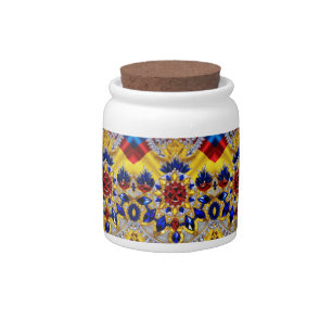 Candy Jar with Romanian Colors Design