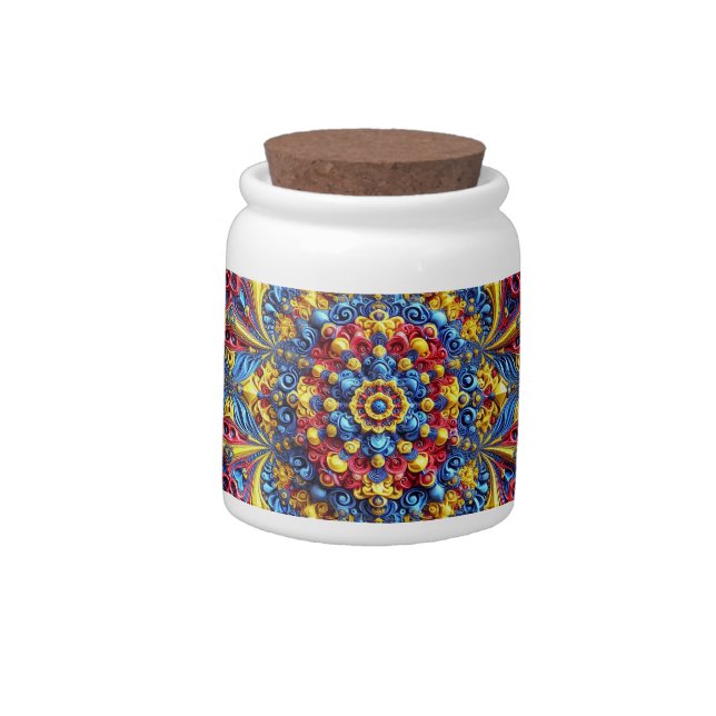 Candy Jar with Romanian Colors Design (Left)