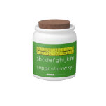 ABCDEFGHIJKLM
 NOPQSTUVWXYZ
 abcdefghijklm
 nopqrstuvwxyz  Candy Jars