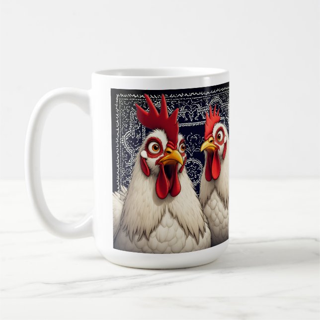"Candy & Joe White Leghorn" B Coffee Mug (Left)