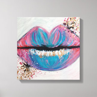Candy Kiss Lips Art Canvas Print