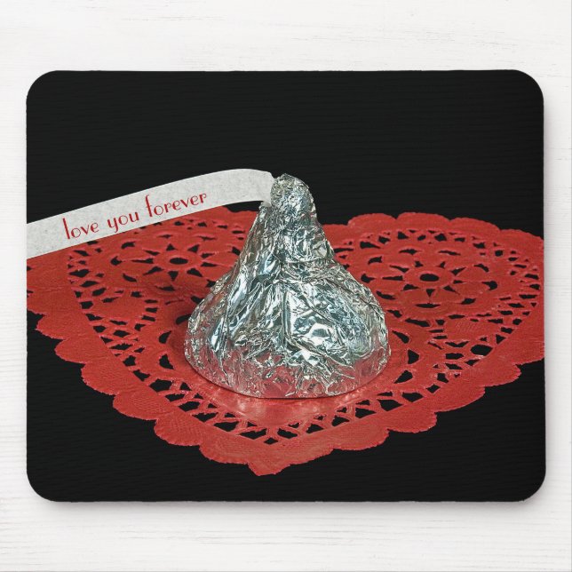 candy kiss on lace heart mouse pad (Front)