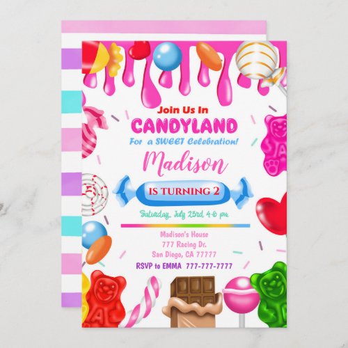 Candy Land Birthday Invitation
