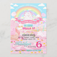 Candy Land Birthday Invitations