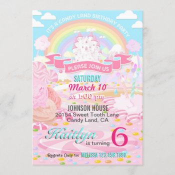 Candy Land Birthday Invitations by NouDesigns at Zazzle