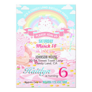 candy birthday invitations zazzle