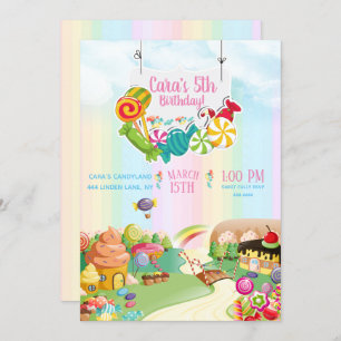 Candy land Birthday Party Invitation