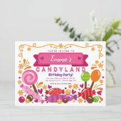 Candy Land Birthday Party Invitation (Standing Front)
