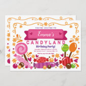 Candy Land Birthday Party Invitation (Front/Back)