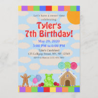 Candy Land Birthday Party Invitation