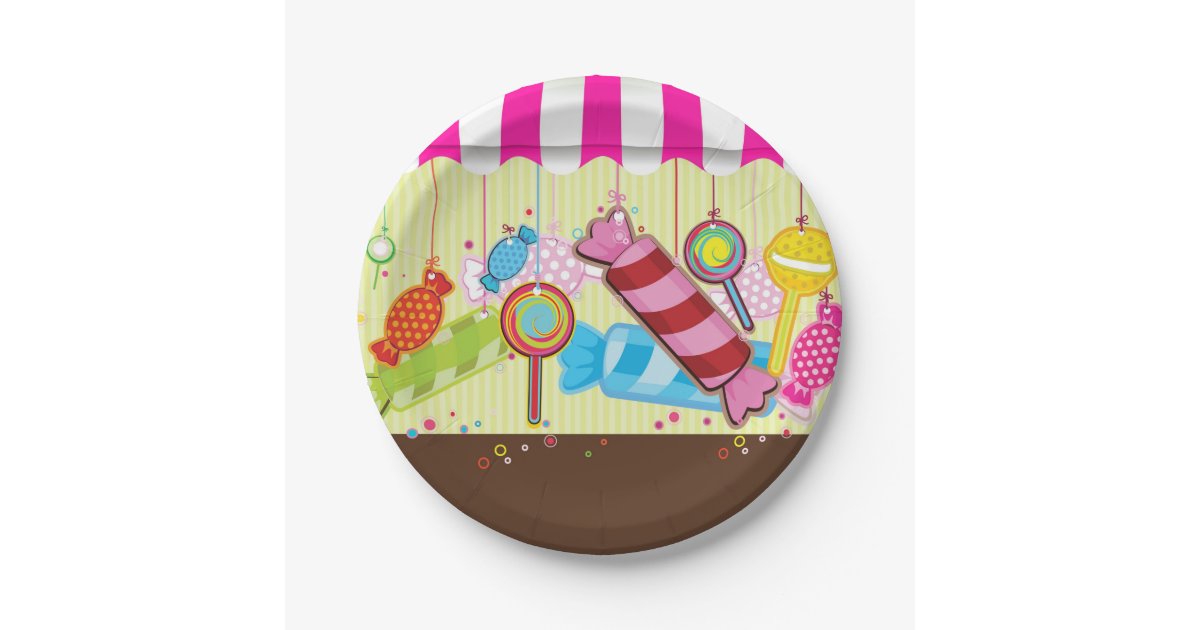 Candy land Birthday Party paper plates Zazzle