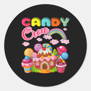 Candy Land Candy Crew Decorations Sweetie Candy Sq Classic Round Sticker