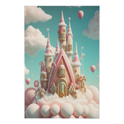 Candy Land Castle Art Ai Faux Canvas Print