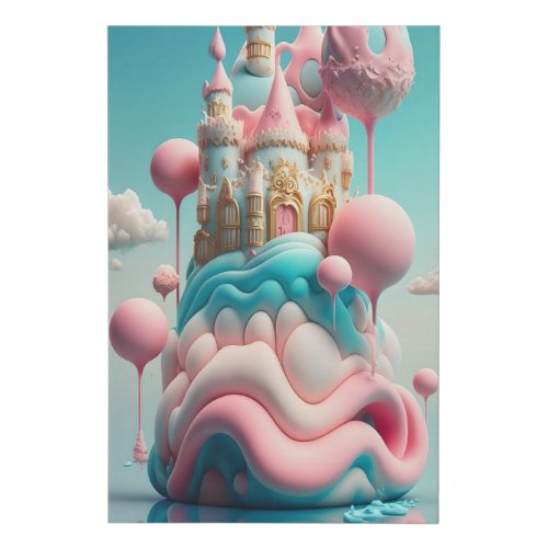 Candy Land Castle Art Ai Faux Canvas Print