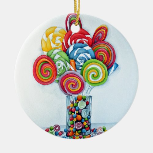 Candy land ceramic ornament