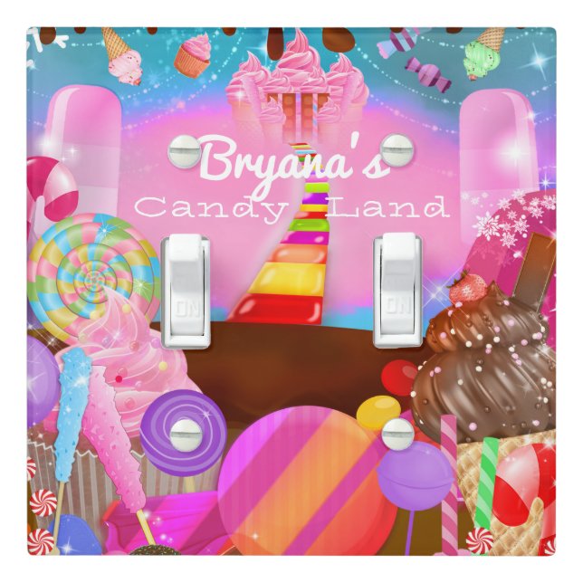Candy Land Fantasy Cupcakes & Sweets Personalized Light Switch Cover (In Situ)