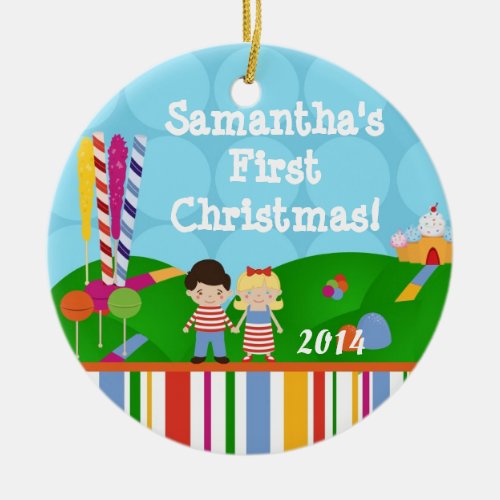 Candy Land Lolly Pop Personalized Name Ornament