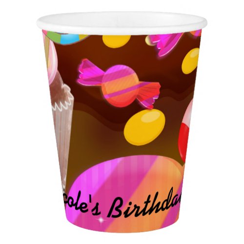 Candy Land Party Fantasy Birthday Personalized Paper Cup