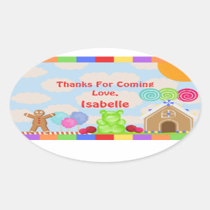 Candy Land Party Thank You Sticker