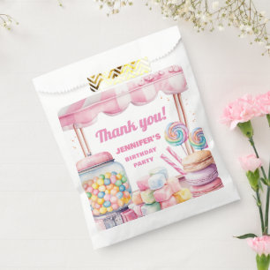 Candy Land Retro Pink Sweets Girl Birthday Favor Bag