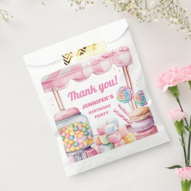 Candy Land Retro Pink Sweets Girl Birthday Favor Bag (Sealed)
