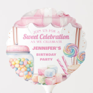 Candy Land Retro Pink Sweets Girl Birthday Party Balloon