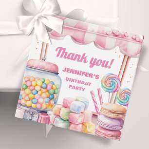 Candy Land Retro Pink Sweets Girl Birthday Party Favor Tags