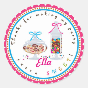 Candy Land Sweet Shop Birthday Favor Stickers