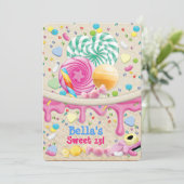 Candy Land Sweetie Birthday Party Invitation (Standing Front)
