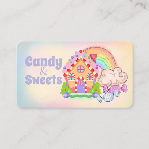 Candy Land Sweets and Treats Candy Shop Business Card
