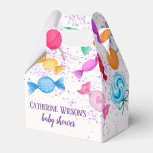 Candy Land Sweets Lollipops Rainfall Baby Shower Favor Boxes