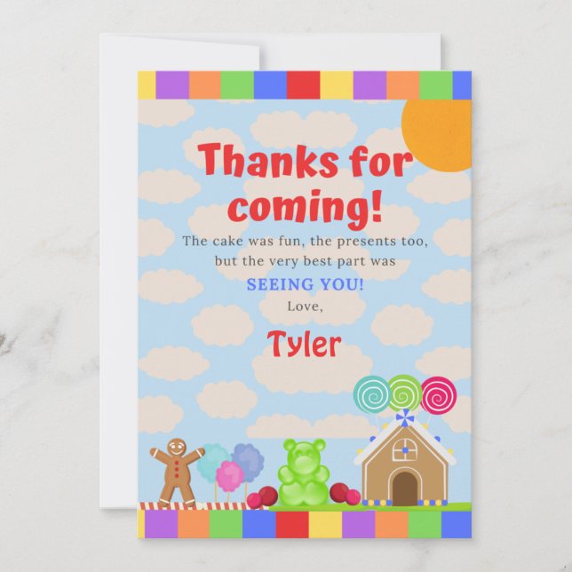 Candy Land Thank You Card (Front)