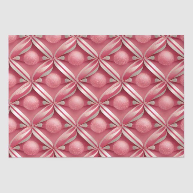 Candy Lane Collection, Pink Gumballs & Candy Canes Tissue Paper (Front)