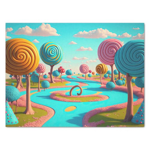 Candy Lane Lollipop Trees Gum Drop Forest Colorful Tissue Paper