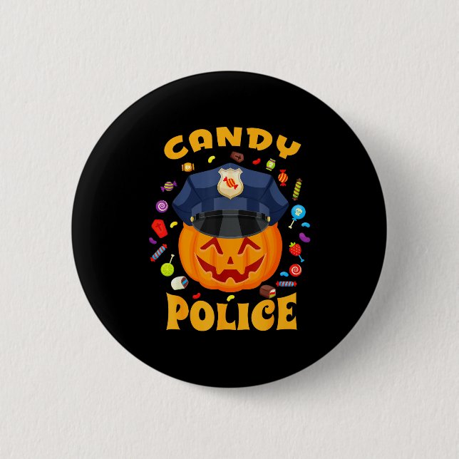 Candy Lice Halloween Party Costume Security Funny  Button (Front)