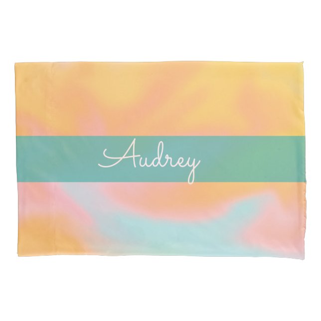 Candy Liquid Pattern Name Pillow Case (Front)
