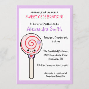 Candy Lollipop Baby Shower Invitation