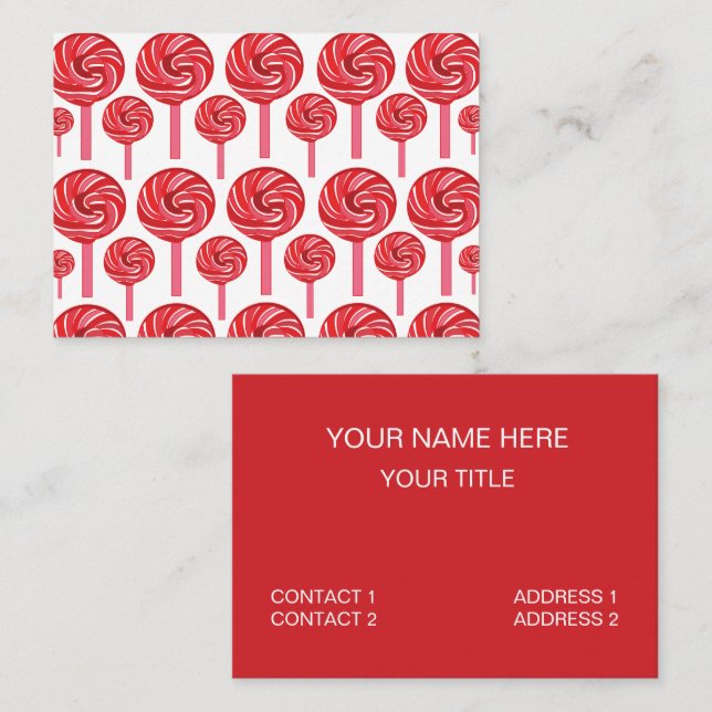 Candy Lollipop Sweet Candy Lollipop  Business Card (Front/Back)