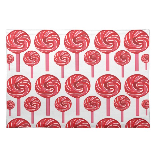 Candy Lollipop Sweet Candy Lollipop Cloth Placemat (Front)