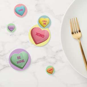 Candy Love Hearts Romantic Words Colorful Confetti