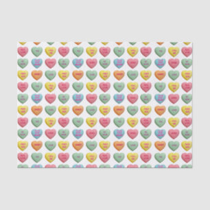 Candy Love Hearts Romantic Words Pattern Tissue Paper