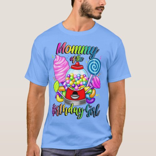 Candy Machine Mommy of the Birthday Girl Sweet Mat T_Shirt